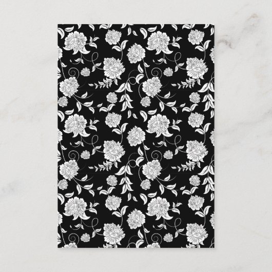 Calligraphie Code QR Mariage floral Carte RSVP (Dos)