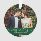 Calligraphie Coeur M. et Mme Mariage Photo Green (devant)