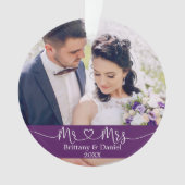 Calligraphie Coeur M. et Mme Mariage Purple (devant)