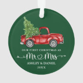 Calligraphie Coeur premier Noël Rouge Camion vert (dos)