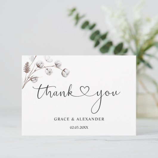 Calligraphie Coeur Script Mariage Merci (Debout devant)