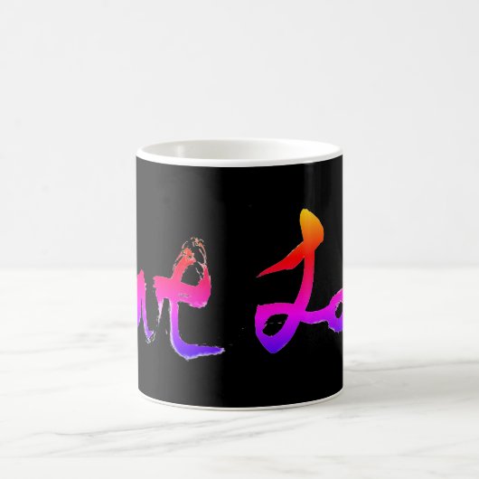 Calligraphie d'amour psychédélique Mug (Centre)
