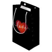 Calligraphie d'amour simple Valentine| Sac cadeau (Devant Angle)