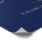 Calligraphie d'argent | Poster du Mariage bleu mar (Coin)