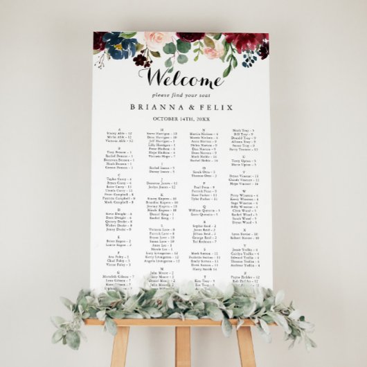 Calligraphie d'automne Tableau alphabétique des si