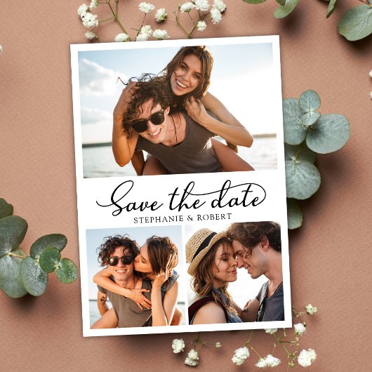 Calligraphie de budget Photo Collage 3 Invitation 