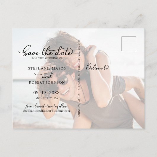 Calligraphie de budget Photo Collage 3 Invitation  (Dos)