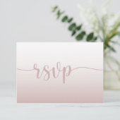 Calligraphie de dégradé rose simple Mariage RSVP (Debout devant)