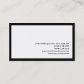 Calligraphie de la frontière noire Carte de visite (Dos)