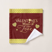 Calligraphie de la Saint-Valentin rouge (Gant de toilette)