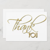 calligraphie de l'or faux minimaliste Merci (Devant / Derrière)