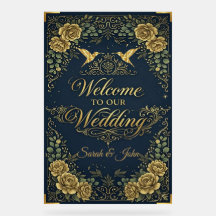 Calligraphie de luxe en or pour mariage naval de b