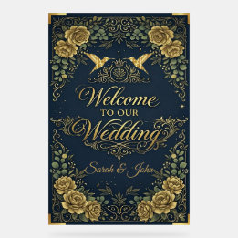 Calligraphie de luxe en or pour mariage naval de b