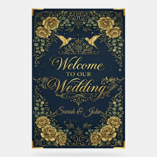 Calligraphie de luxe en or pour mariage naval de b