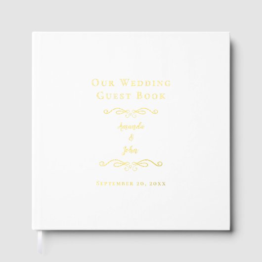 Calligraphie de mariage élégante, or classique (Recto)