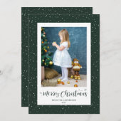 Calligraphie de neige verte Cartes de Noël (Devant / Derrière)