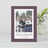 Calligraphie de neige violette Cartes de Noël (Debout devant)