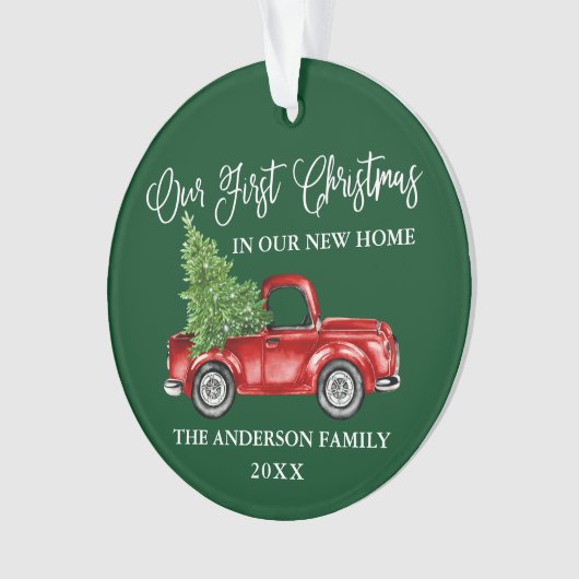 Calligraphie de Noël Nouveau Accueil Camion vert (devant)