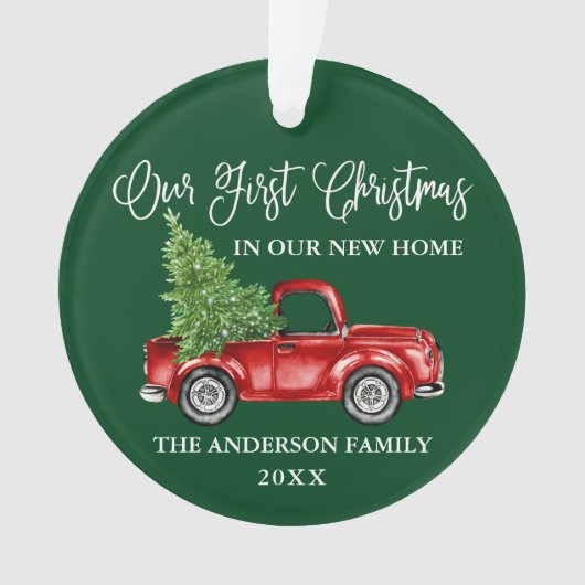 Calligraphie de Noël Nouveau Accueil Camion vert (devant)