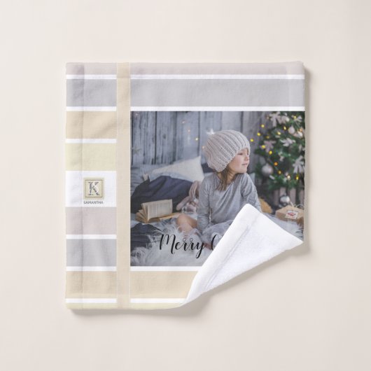 Calligraphie de Noël Palette de couleurs hiver (Gant de toilette)