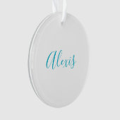 Calligraphie de nom Script Plain Simple Blanc Bleu (devant)