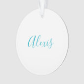 Calligraphie de nom Script Plain Simple Blanc Bleu (devant)