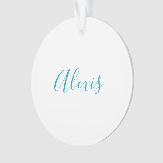Calligraphie de nom Script Plain Simple Blanc Bleu (devant)