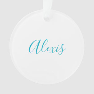 Calligraphie de nom Script Plain Simple Blanc Bleu