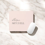 Calligraphie de script chic minimaliste rose<br><div class="desc">Tapis de souris minimaliste et moderne.</div>