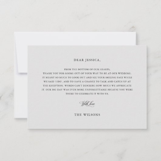 Calligraphie de script classique Élégant Carte de  (Dos)