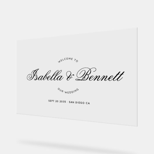 Calligraphie de script de bienvenue de mariage mod (Angle)