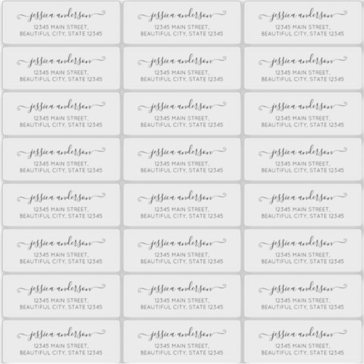 Calligraphie de script de fille Étiquette de adres (Devant)