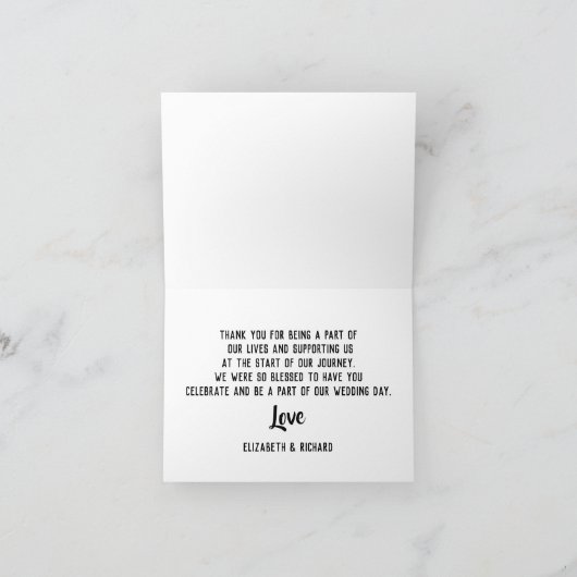 Calligraphie de script de Merci photo mariage (Intérieur)