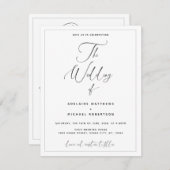 Calligraphie de script en un seul Faire-part de ma (Devant / Derrière)