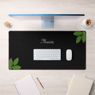 Calligraphie de script et feuilles vert laurier su