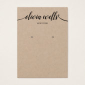 Calligraphie de script Kraft Earring Carte d'affic (Devant)