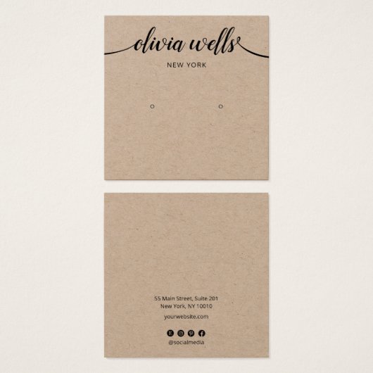 Calligraphie de script Kraft Stud Porte-montre (Devant & derrière)