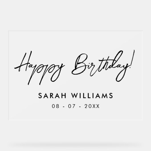 Calligraphie de script moderne Joyeux Anniversaire (Recto)