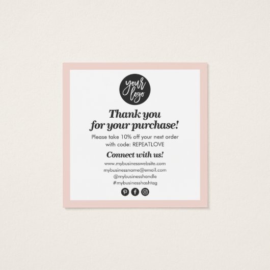 Calligraphie de script moderne merci rose pâle (Dos)