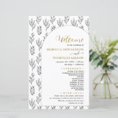 Calligraphie de script Programme de mariage de tex (Debout devant)