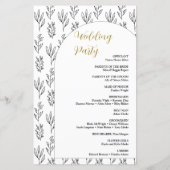 Calligraphie de script Programme de mariage de tex (Dos)