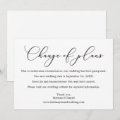 Calligraphie Délicate Changement De Plans Carte Ma (Devant / Derrière)