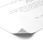 Calligraphie délicate Mariage moderne Poster du me (Coin)