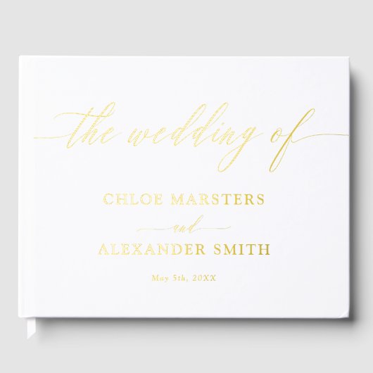 Calligraphie délicate mariage or blanc (Recto)