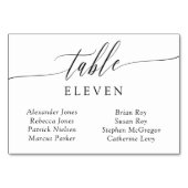 Calligraphie délicate Numéro de table Noms des inv (Dos)