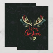 Calligraphie des bois de Noël Cartes de voeux (Devant / Derrière)