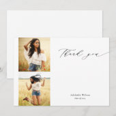 Calligraphie Deux Merci de graduation photo (Devant / Derrière)