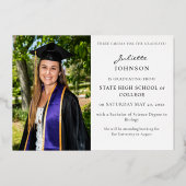 Calligraphie Deux Photo Foil Graduate Faire-part (Verso)