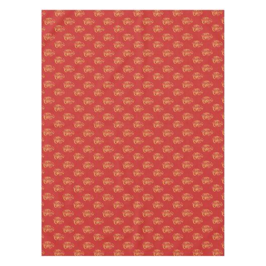 Calligraphie d'or Joyeuse nappe de Noël (Devant)