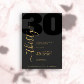 Calligraphie d'or minimaliste Invitations d'annive